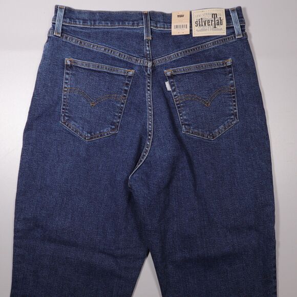 NWT Levi's SILVER TAB High Waisted Mom Jean Blue Denim High Rise Tapered 31x27 - Picture 4 of 10
